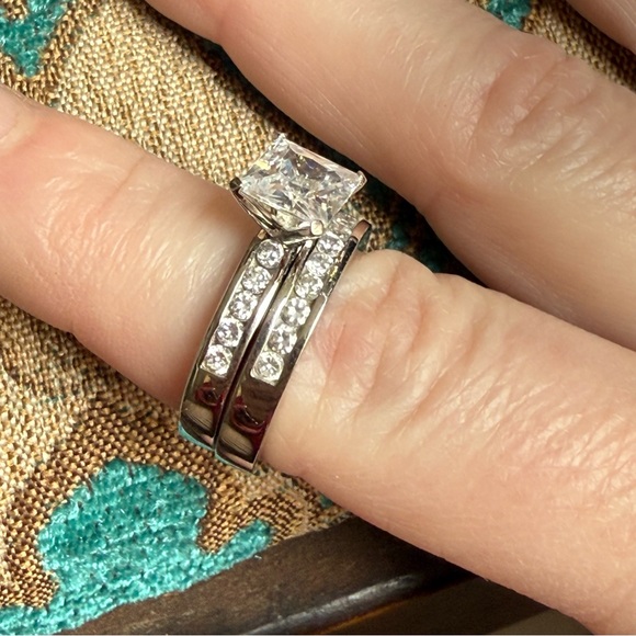 Tiffany Set Solitaire Princess Cut, Marquis, Round Engagement Sim. Diamond Ring - Picture 8 of 10